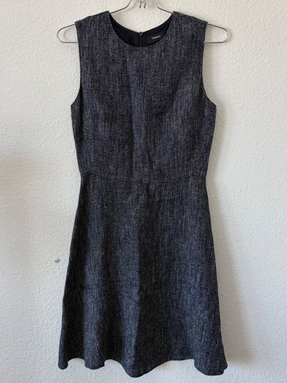 Theory Womens Sleeveless Dress Size 00 Dart Mini Herringbone Melange Career